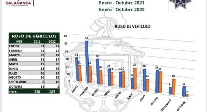 Robo de vehículo en Salamanca: Bajan los robos y recuperan 168 autos
