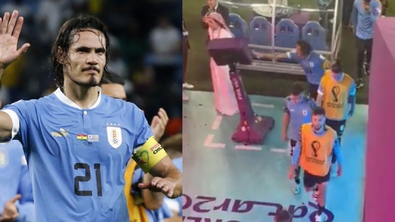 Qatar 2022: Edinson Cavani tira pantalla del VAR tras eliminación de Uruguay