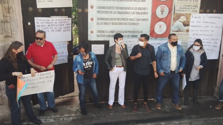 INAH en Guanajuato: protestan trabajadores, exigen incremento presupuestal, prestaciones y plazas