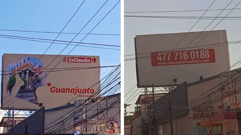 Claudia Sheinbaum: Quitan espectaculares con imagen de #EsClaudia en Guanajuato capital