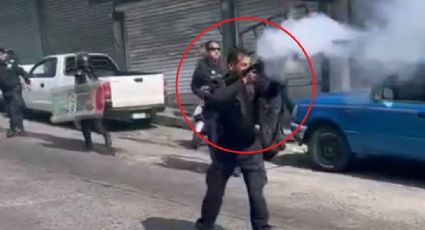 Lanzan bombas lacrimógenas a transportistas que rechazan cablebús en Uruapan; hay heridos