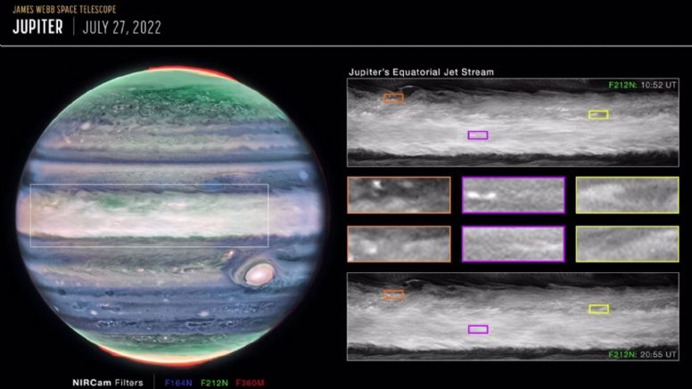 Webb descubre que una corriente en chorro recorre el ecuador de Júpiter