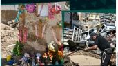Vecinos rescataron los cuerpos de una familia entera en Acapulco; les ponen ofrenda por su novenario
