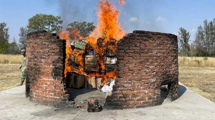 Incineran en Irapuato 344 kilogramos de droga VIDEO