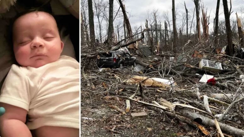 Tornado absorbe a bebé, pero lo hallan vivo sobre árbol caído: 'Como si un ángel lo hubiera cuidado'