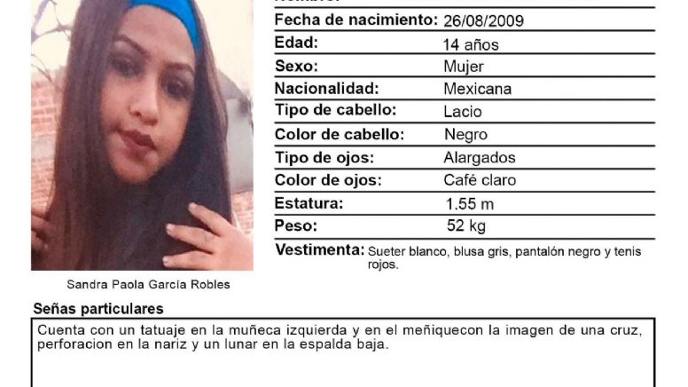 ¿La has visto? Sandra Paola García Robles, de 14 años, desapareció este 24 de diciembre en Irapuato