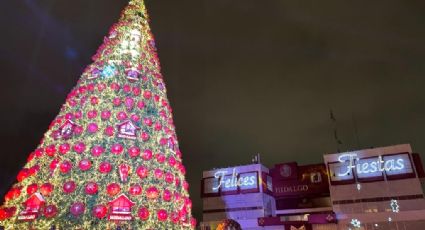 Con luces y magia, encienden árbol de Navidad en plaza Juárez