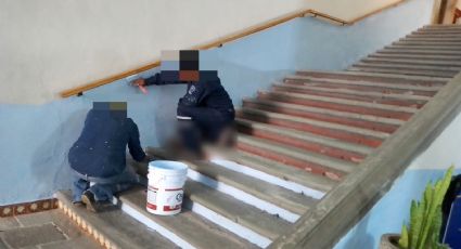 Municipio hace obras en Presidencia de Guanajuato sin permisos del INAH otra vez: la pintan de azul