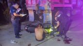 Casco salva vidas: motociclista choca contra camión en Huejutla