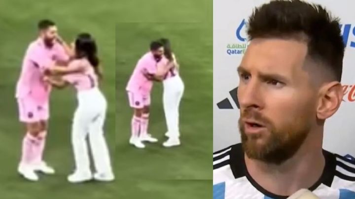 Antonella confunde a Messi con Jordi Alba y casi se lo come a besos