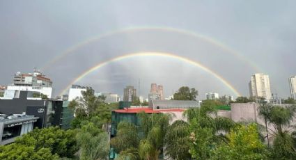 Doble arcoíris 'ilumina' el cielo de la CDMX tras una tarde lluviosa