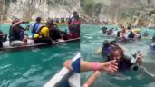 Accidente: Turistas viven ‘evento canónico’ debido a que su canoa se hundió en la Huasteca Potosina