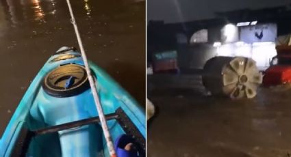 Clima: Captan otro 'tinaco viviente' y hasta un hombre paseando en Kayak en Guadalajara