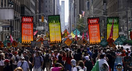 Protestan decenas de miles en Estados Unidos previo a cumbre climática