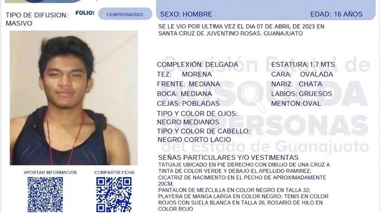 Están desaparecidas 1,081 personas en Guanajuato, señala el Gobierno del Estado