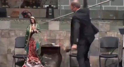 Pastor bautista destruye imagen de Virgen de Guadalupe y la Santa Muerte en transmisión en vivo