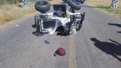 Muere un hombre al volcar la motoneta que conducía en Moroleón