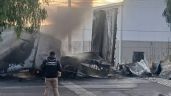 Caja de tráiler con electrónicos se incendia cerca de Mazda en Salamanca