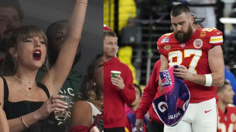 Super Bowl: Taylor Swift aplica ‘fondo, fondo’ en el palco; Travis Kelce se molesta con Andy Reid en el campo