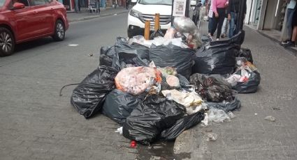 Plagadas de basura calles del Centro Histórico de Pachuca