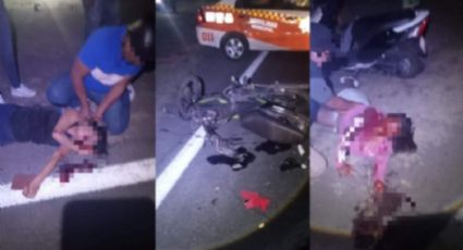 Dos mujeres estrellan sus motos de frente y se rompen la cabeza; traían casco pero sin abrocharse
