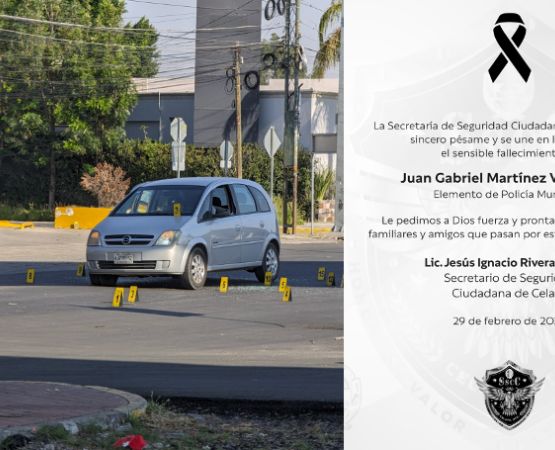 Se llamaba Juan Gabriel Martínez el policía de Celaya que fue asesinado frente a su familia