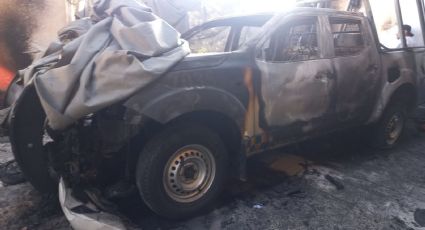 Se queman dos patrullas municipales en taller de Celaya; investigan si fue provocado