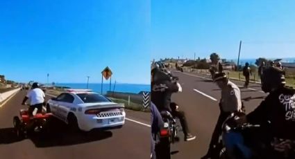 Burlan motociclistas a Guardia Nacional que intentó detenerlos por hacer piruetas en autopista