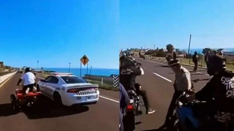 Burlan motociclistas a Guardia Nacional que intentó detenerlos por hacer piruetas en autopista