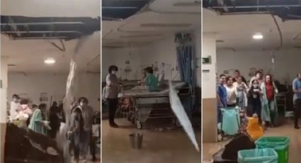 Se desploma techo de un hospital del IMSS; plafón remojado cae sobre pacientes (VIDEO)