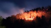 Foto ilustrativa de la nota titulada FOTOS | Arde la Sierra de Santa Rosa: Bomberos combaten varios incendios forestales en la zona