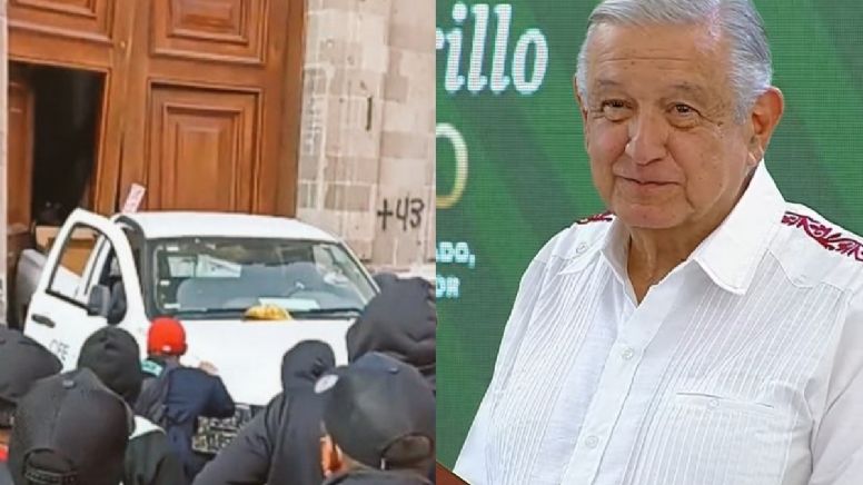 'Había muy grandes, veteranos', sospecha AMLO de porros por irrupción en Palacio Nacional