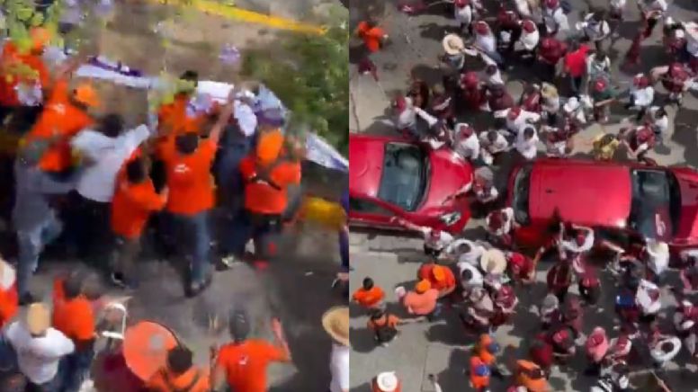 ¡Parecía un motín carcelario! Militantes de Morena y MC se enfrentan brutalmente a golpes en debate