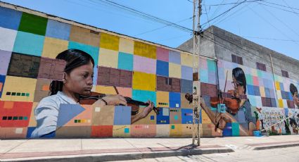 Plasman a niños músicos en mural comunitario de la colonia León II