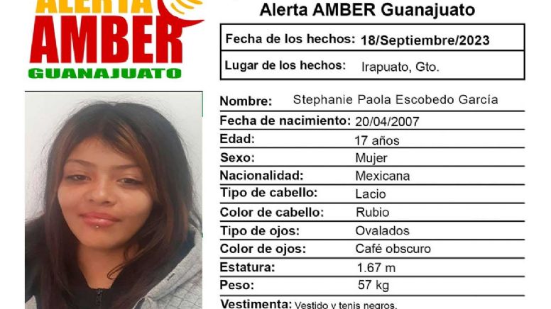 Stephanie Paola Escobedo García está desaparecida desde hace siete meses, ayúdala a volver a casa en Irapuato