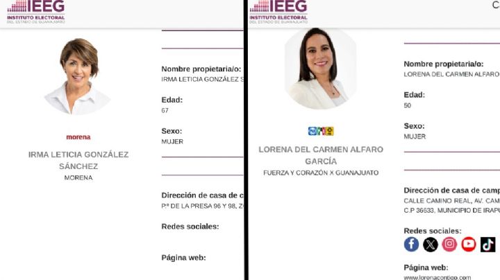 Sólo 2 de los 5 candidatos a la Alcaldía de Irapuato tienen su información completa en la página del IEEG